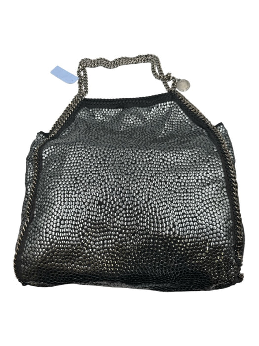 Stella McCartney Black & Silver Faux Suede Studded Chain Trim Tote Bag Black & Silver