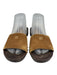 Miu Miu Shoe Size 37 Brown Suede Upper Logo Slide Wood Platform Clog Sandals Brown / 37