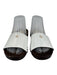 Miu Miu Shoe Size 37 Brown & White Patent Upper Logo Slide Wood Platform Sandals Brown & White / 37