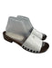 Miu Miu Shoe Size 37 Brown & White Patent Upper Logo Slide Wood Platform Sandals Brown & White / 37