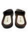 Miu Miu Shoe Size 37 Brown & White Patent Upper Logo Slide Wood Platform Sandals Brown & White / 37