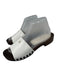 Miu Miu Shoe Size 37 Brown & White Patent Upper Logo Slide Wood Platform Sandals Brown & White / 37