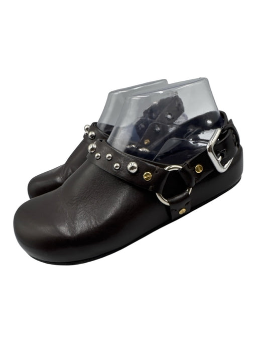 Stella McCartney Shoe Size 37 Dark Chocolate Brown Faux Leather Upper Clogs Dark Chocolate Brown / 37