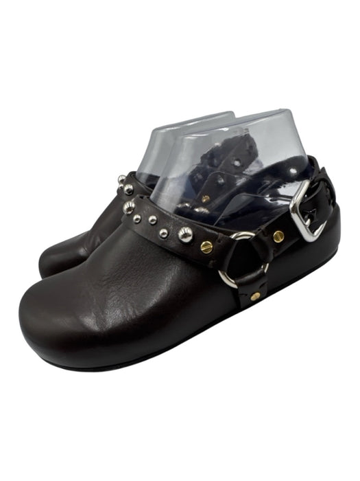 Stella McCartney Shoe Size 37 Dark Chocolate Brown Faux Leather Upper Clogs Dark Chocolate Brown / 37