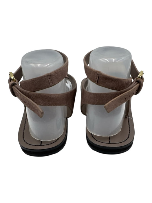 A Emery Shoe Size est 38 Taupe Gray Leather Upper Suede Ankle Buckle Sandals Taupe Gray / est 38