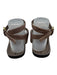 A Emery Shoe Size est 38 Taupe Gray Leather Upper Suede Ankle Buckle Sandals Taupe Gray / est 38