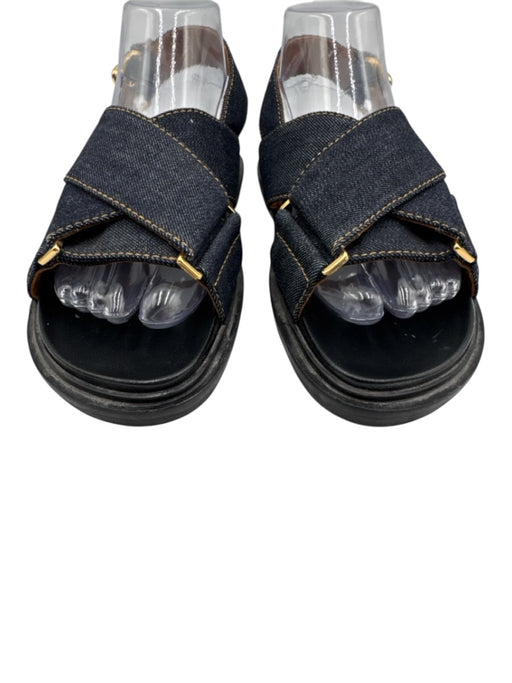 Marni Shoe Size 38 Dark Wash textile upper Denim Criss Cross Slingback Sandals Dark Wash / 38