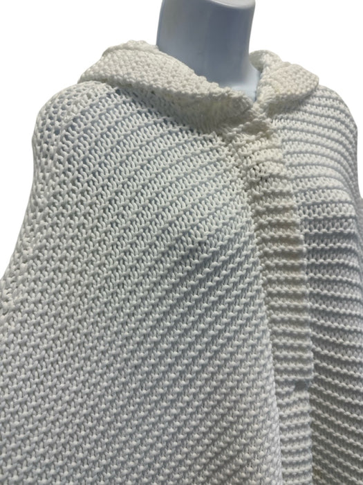 Brunello Cucinelli Size S White Cotton Sleeveless Loose Knit Hood Zip Up Sweater White / S