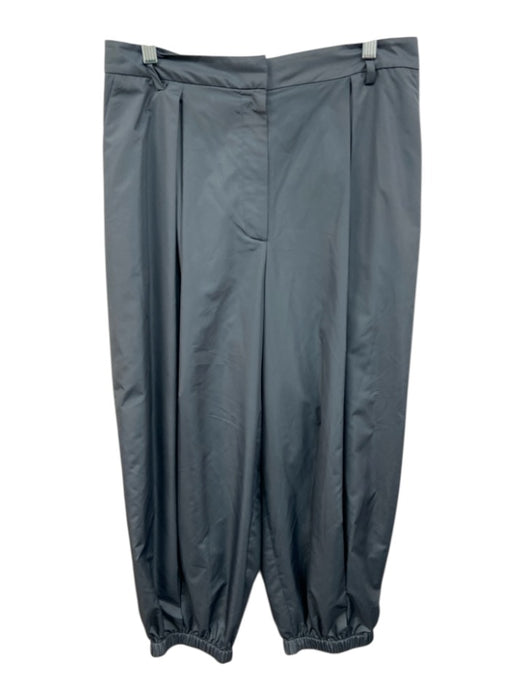 Tibi Size 12 Slate Blue Polyester Satin Zip Fly High Rise Barrel Leg Pants Slate Blue / 12