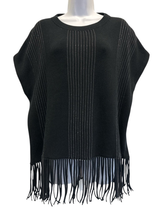 Brunello Cucinelli Size M Black & Silver Cotton Sleeveless Metal Detail Sweater Black & Silver / M
