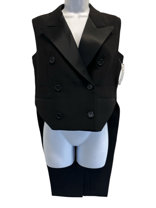 Khaite Size 4 Black Viscose & Virgin Wool Sleeveless Double Breast Blazer Vest Black / 4