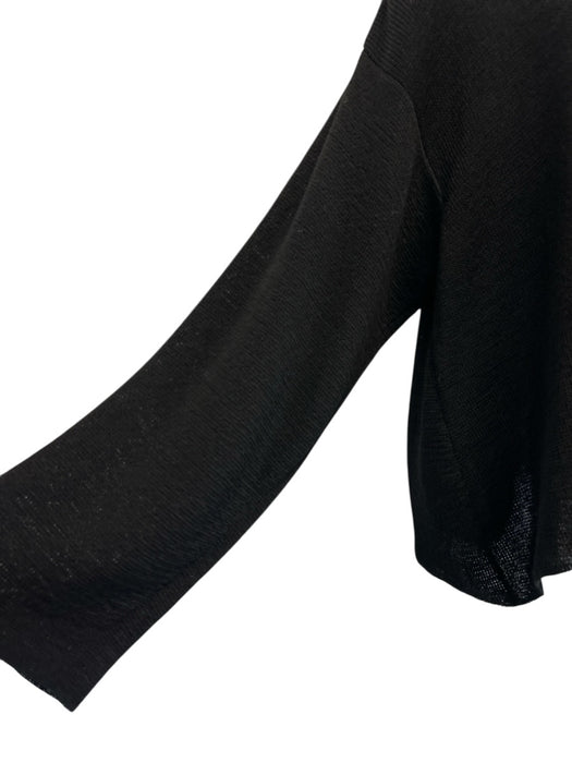 The Row Size XL Black Linen Sheer Knit Scoop Neck Sweater Black / XL