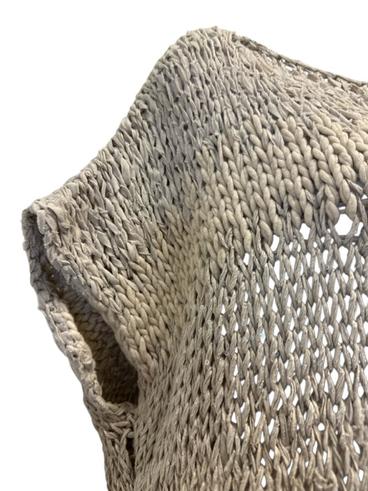 Brunello Cucinelli Size XL Beige & Cream Cotton & Polyamide Loose Knit Sweater Beige & Cream / XL