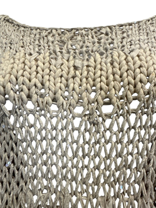 Brunello Cucinelli Size XL Beige & Cream Cotton & Polyamide Loose Knit Sweater Beige & Cream / XL