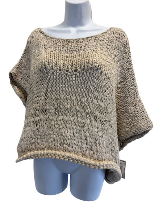 Brunello Cucinelli Size XL Beige & Cream Cotton & Polyamide Loose Knit Sweater Beige & Cream / XL