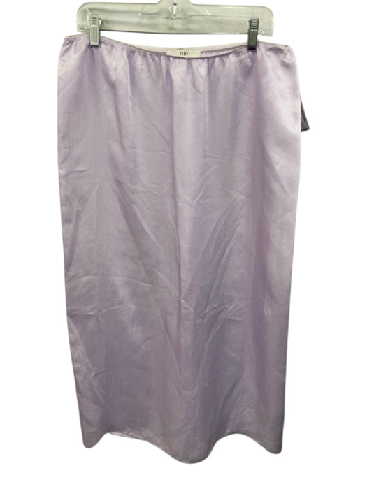 Tibi Size L Light Purple Acetate Satin Elastic Waist Midi Skirt Light Purple / L