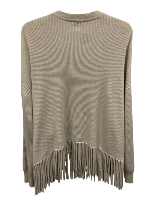 Brunello Cucinelli Size M Beige Cotton Metal Detail Buttons Rib Knit Cardigan Beige / M