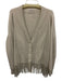 Brunello Cucinelli Size M Beige Cotton Metal Detail Buttons Rib Knit Cardigan Beige / M