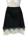Alexander McQueen Size 44 Black & White Wool & Silk Wrap Cobweb Lace Trim Skirt Black & White / 44