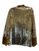 Flannel Size M Gold & Yellow Polyester & Silk Fully Sequined Open Front Jacket Gold & Yellow / M