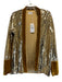 Flannel Size M Gold & Yellow Polyester & Silk Fully Sequined Open Front Jacket Gold & Yellow / M