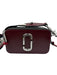 Marc Jacobs Burgundy Red & Black Saffiano Leather Silver Hardware Zip Up Bag Burgundy Red & Black / S