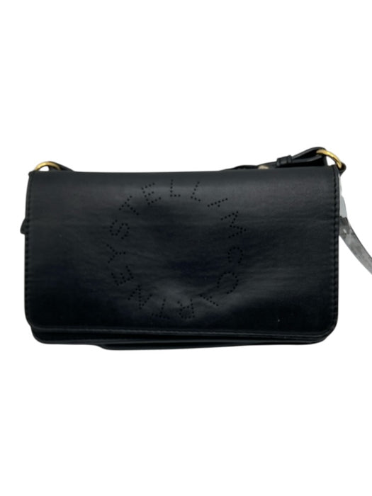 Stella McCartney Black & Beige Leather Magnetic Flap Crossbody Strap Camera Bag Black & Beige / XS