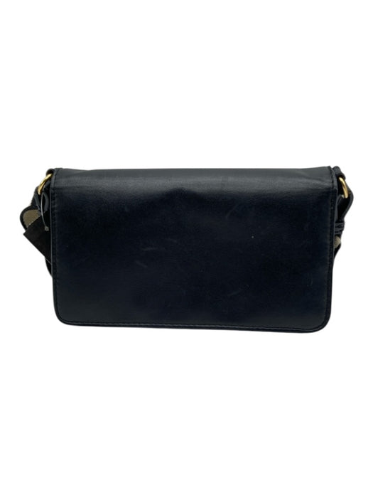 Stella McCartney Black & Beige Leather Magnetic Flap Crossbody Strap Camera Bag Black & Beige / XS