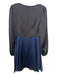 Milly Size 4 Black & Navy Polyester Blend V Neck Tie Front Long Sleeve Dress Black & Navy / 4