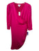 Milly Size 6 Pink Silk Blend Surplice Long Sleeve Hi Lo Midi Dress Pink / 6