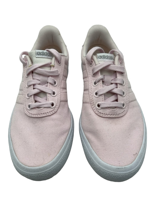 Adidas Shoe Size 6.5 Pale Pink & White Canvas Lace Up Low Top 3 Stripe Sneakers Pale Pink & White / 6.5