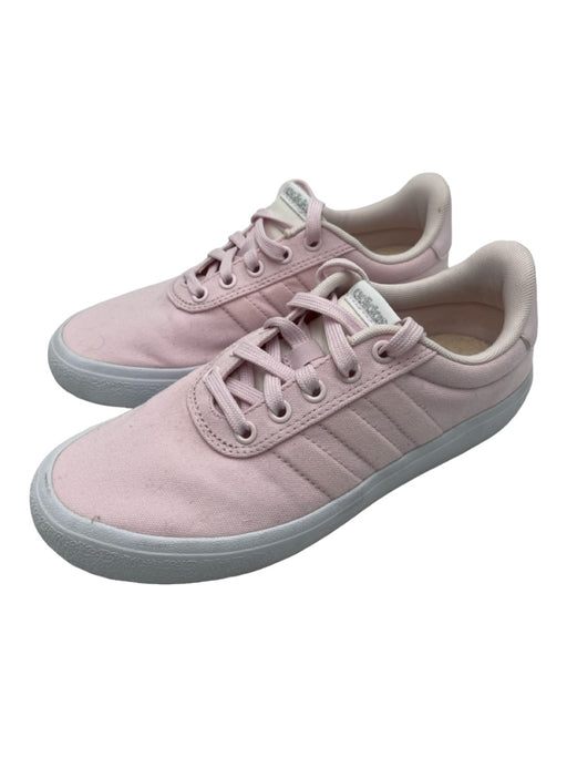 Adidas Shoe Size 6.5 Pale Pink & White Canvas Lace Up Low Top 3 Stripe Sneakers Pale Pink & White / 6.5