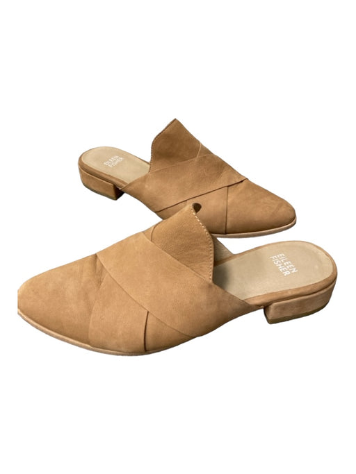 Eileen Fisher Shoe Size 8 Tan Suede Slip On Block Heel Pointed Toe Shoes Tan / 8