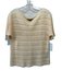 Lafayette 148 Size S Cream Orange Linen Open Knit Short Sleeve Wide Neck Top Cream Orange / S