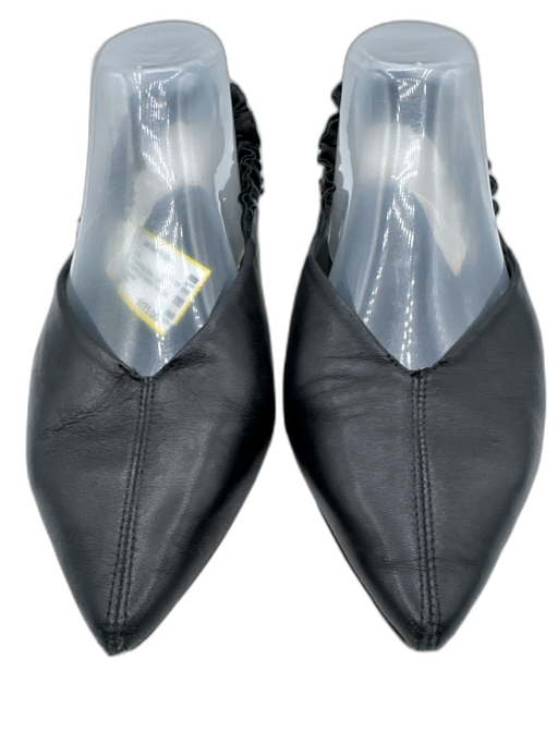 Isabel Marant Shoe Size 38 Black Leather Upper Scrunch Detail Flat Slingbacks Black / 38