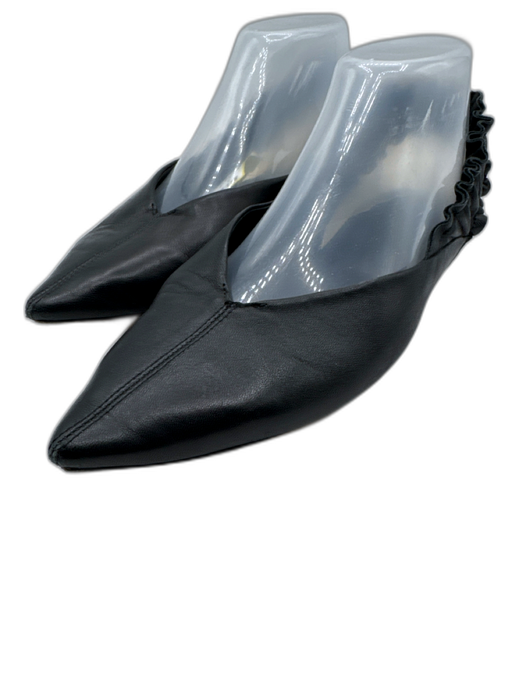 Isabel Marant Shoe Size 38 Black Leather Upper Scrunch Detail Flat Slingbacks Black / 38