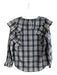 Veronica Beard Size 6 Multi Cotton & Viscose Plaid Ruffle V Neck Button Down Top Multi / 6
