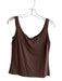 Akris Size Est S Brown Cotton & Elastane Stretch Solid Round Neck Tank Top Brown / Est S