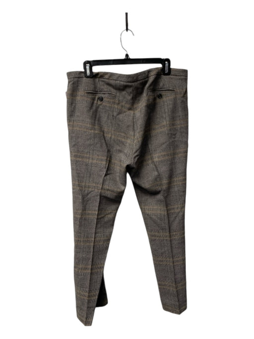 Piazza Sempione Size 46 Gray & Brown Wool Blend Flat Front Side Pocket Pants Gray & Brown / 46