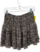 Ulla Johnson Size Est Small Black & Tan Silk Lined Tiered Spotted Skirt Black & Tan / Est Small