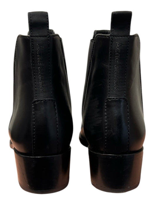 Acne Studio Shoe Size 7 Black Leather Pointed Toe Stretch Panels Booties Black / 7