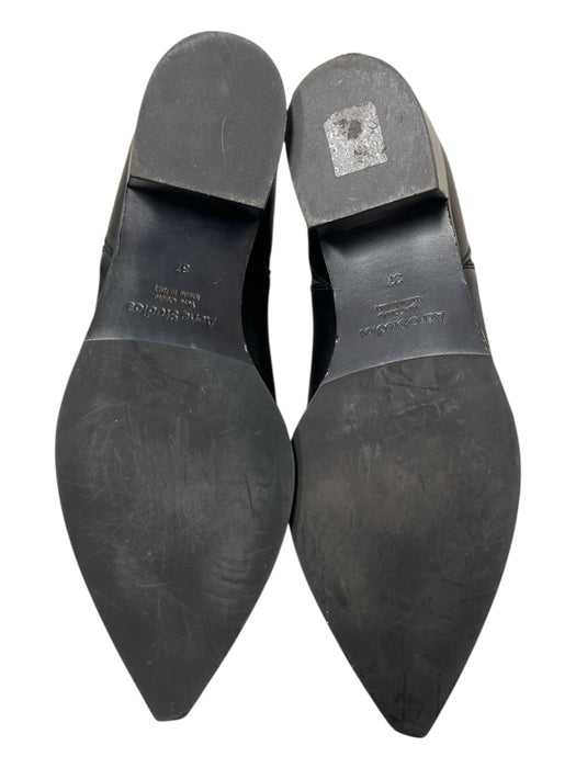 Acne Studio Shoe Size 7 Black Leather Pointed Toe Stretch Panels Booties Black / 7