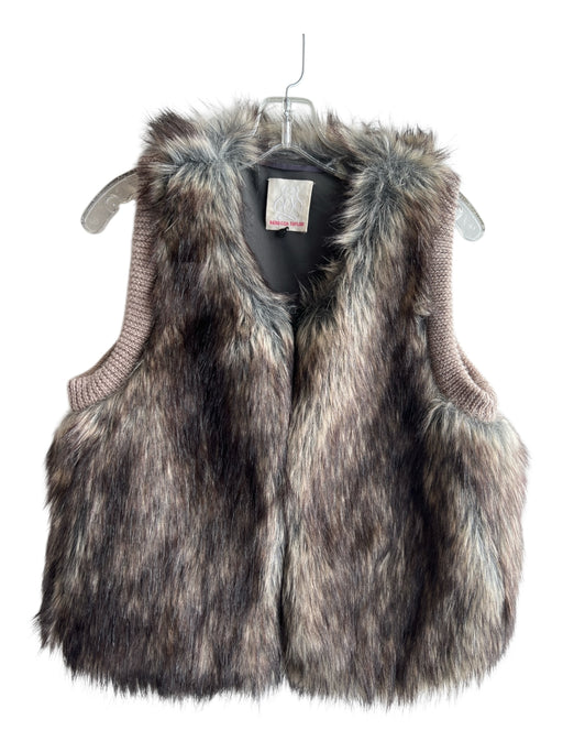 Rebecca Taylor Size L Brown Faux Fur Polyester Sleeveless Knit Vest Brown / L