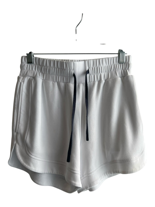 Varley Size XS White Viscose Blend High Rise Elastic Waist Drawstring Shorts White / XS