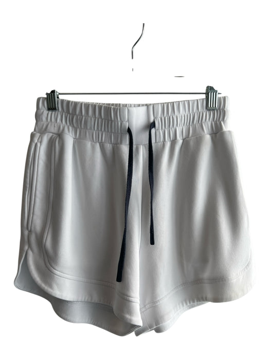 Varley Size XS White Viscose Blend High Rise Elastic Waist Drawstring Shorts White / XS