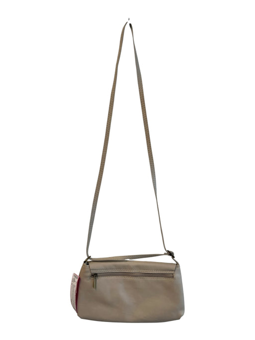 No Brand Beige Leather Crossbody Strap Made in Italy Zip Close Bag Beige / S