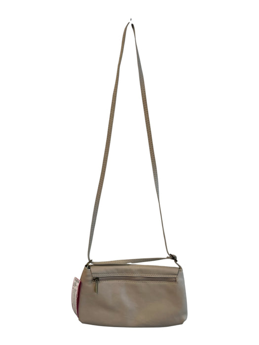 No Brand Beige Leather Crossbody Strap Made in Italy Zip Close Bag Beige / S