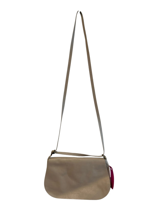No Brand Beige Leather Crossbody Strap Made in Italy Zip Close Bag Beige / S