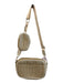 No Brand Beige & White Tweed Zip Close Crossbody Strap Gold Hardware Bag Beige & White / S