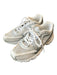 Fila Silver & Gray Leather Almond Toe lace up Mesh Detail Sneaker Sneakers Silver & Gray